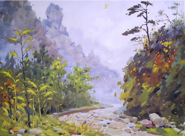 插图5:李秀莲 水彩画《山河无恙》 插图5:李秀莲 水彩画《山河无恙》