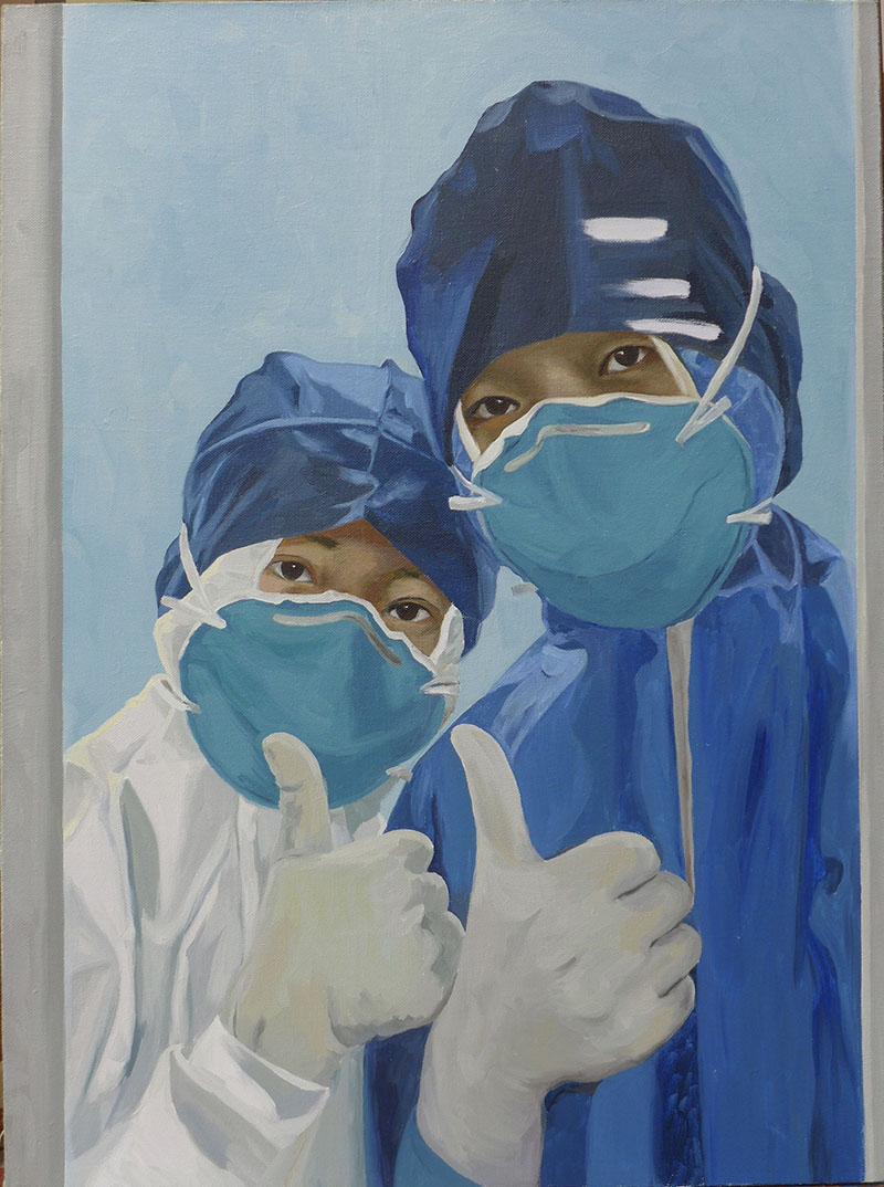 (部分参展作品)7林笑初《向医生致敬——最美最棒》 (部分参展作品)7林笑初《向医生致敬——最美最棒》