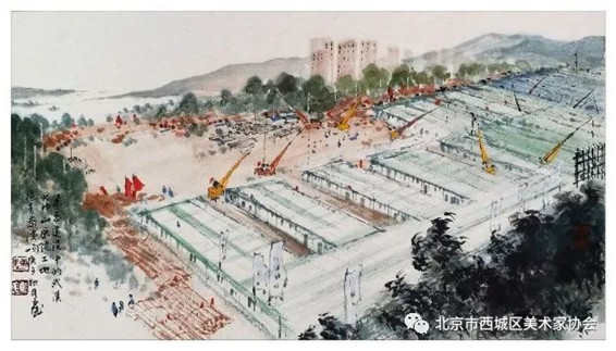 《紧急施工中的武汉火神山医院工地》 陈溪峋作。通过电视新闻中看到,在全国各界支持下,武汉火神山医院夜以继日的施工场面,有感而创作。僅向抗击疫情第一线的工人们和医务工作者们致敬,您们辛苦了,全国人民感谢你们。 《紧急施工中的武汉火神山医院工地》 陈溪峋作。通过电视新闻中看到,在全国各界支持下,武汉火神山医院夜以继日的施工场面,有感而创作。僅向抗击疫情第一线的工人们和医务工作者们致敬,您们辛苦了,全国人民感谢你们。