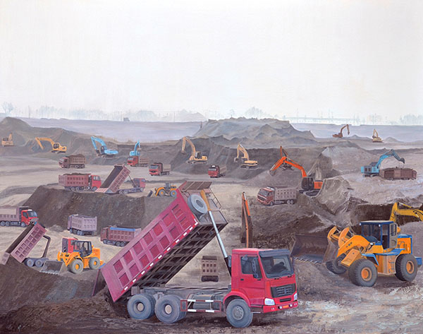 马瑞雪油画作品——新农村建设 马瑞雪油画作品——新农村建设