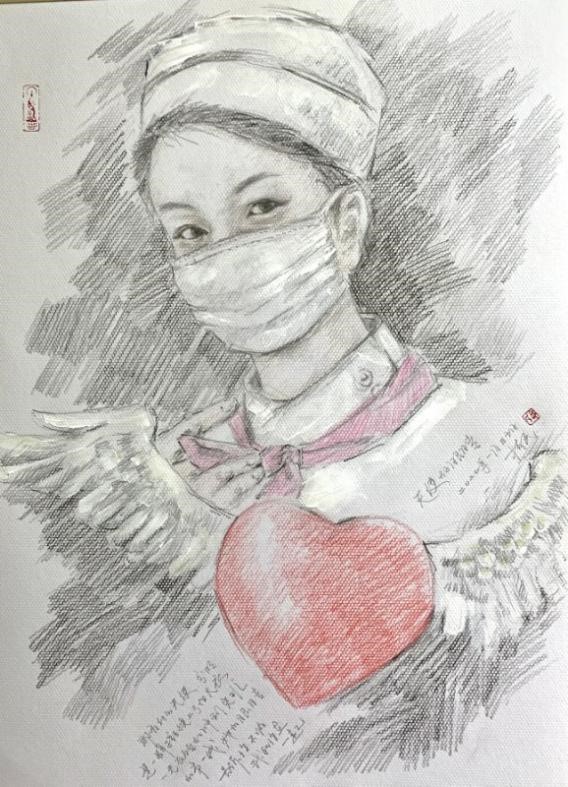 12速写《天使的眼睛》 丰台区美术家协会 邵树民 绘