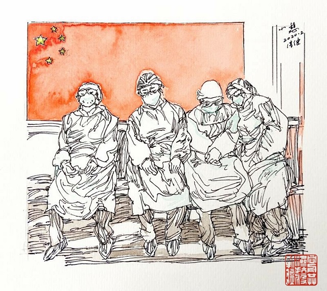 02小憩 (国画) 王清健 02小憩 (国画) 王清健