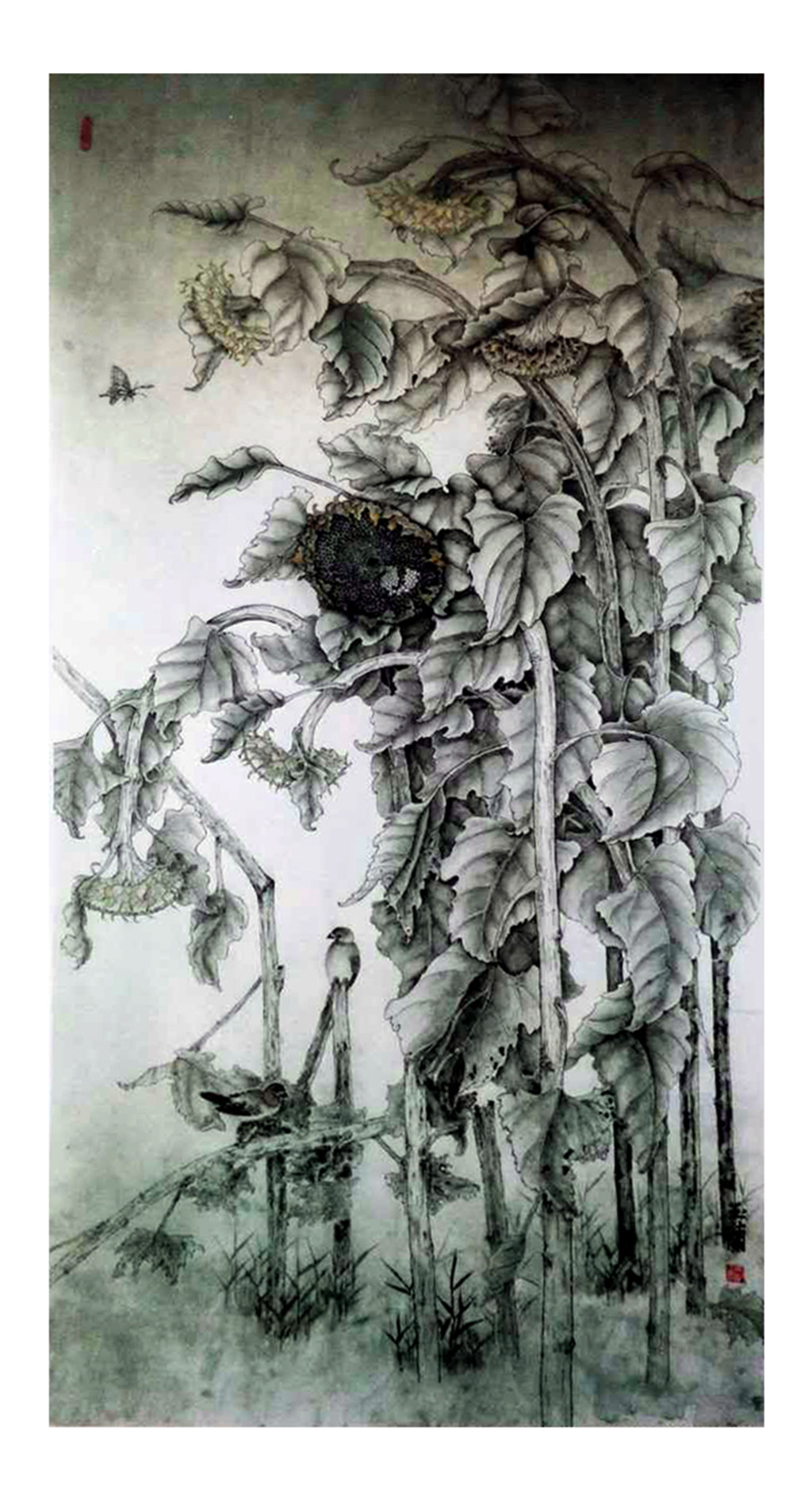 郭玉兰国画《葵花》